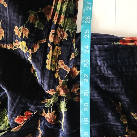 Coldwater Creek 1X Velveteen Blazer Navy Multi Floral Fairy Indie Artsy - Picture 8 of 10